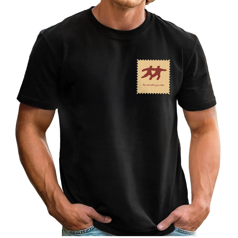 Minimalist Stamp You Are What You Love - Minimal Patch, Gift For Couple - Personalized T-Shirt