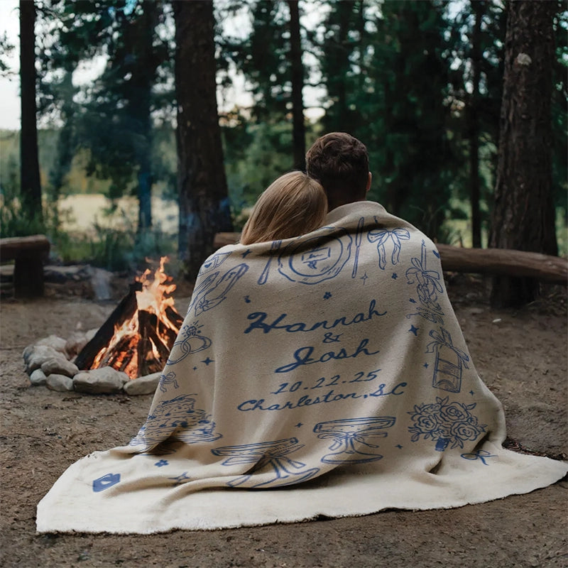 The Story Of Us - Wedding Gift, Gift For Couples - Personalized Blanket