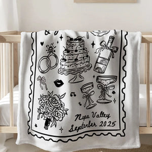 The Story Of Us - Wedding Gift, Gift For Couples - Personalized Blanket