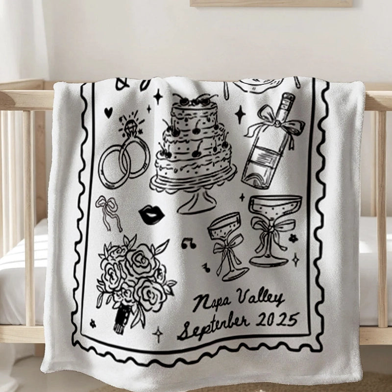 The Story Of Us - Wedding Gift, Gift For Couples - Personalized Blanket