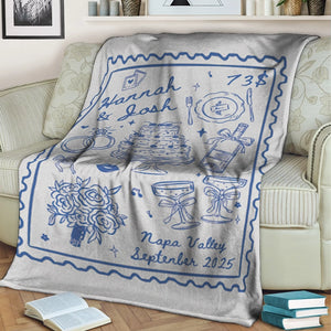 The Story Of Us - Wedding Gift, Gift For Couples - Personalized Blanket