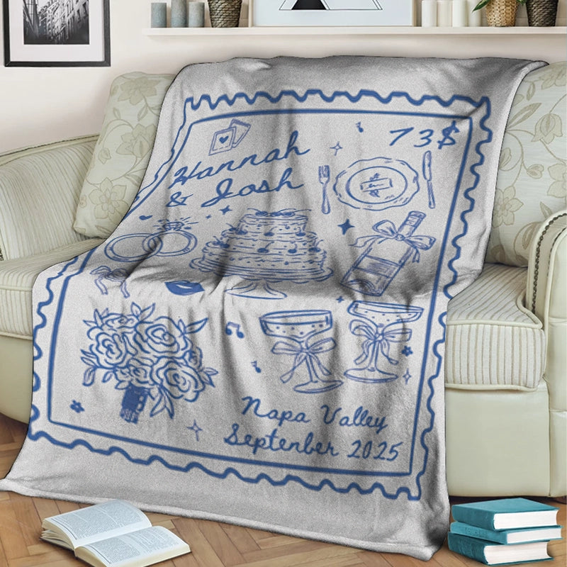 The Story Of Us - Wedding Gift, Gift For Couples - Personalized Blanket