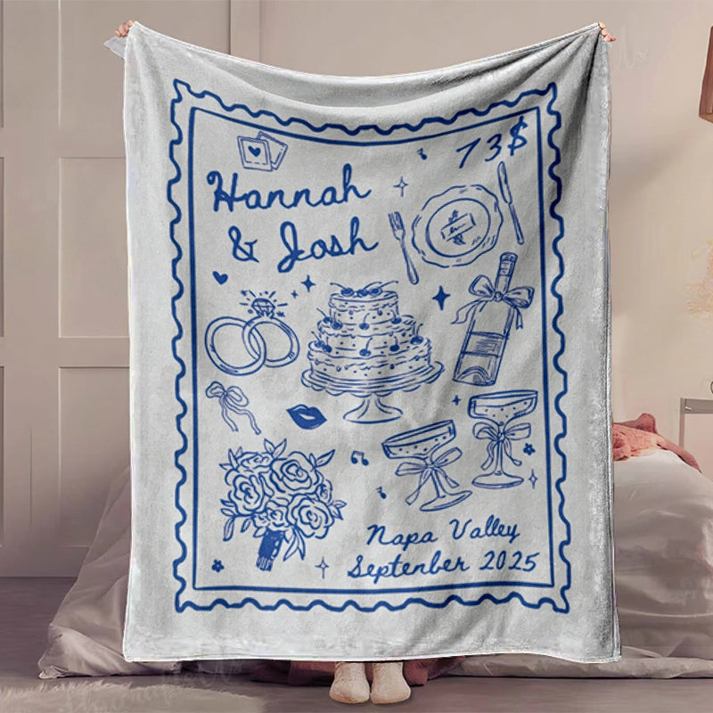 The Story Of Us - Wedding Gift, Gift For Couples - Personalized Blanket