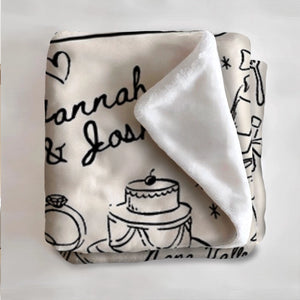 Vintage Wedding Party - Wedding Anniversary Gift - Personalized Blanket