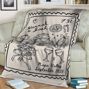 Vintage Wedding Party - Wedding Anniversary Gift - Personalized Blanket