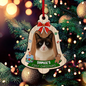 My Cat's First Christmas - Funny Gift For Cat Lovers - Personalized 2-Layered Wooden Ornament