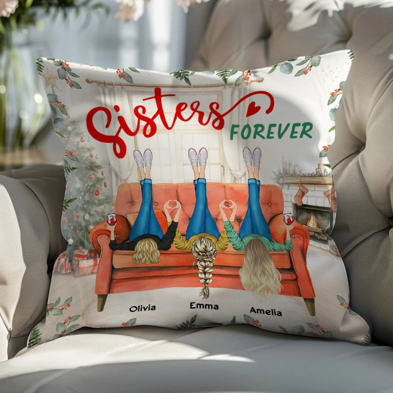 Besties Forever - Christmas Gift For Best Friends - Personalized Pillow