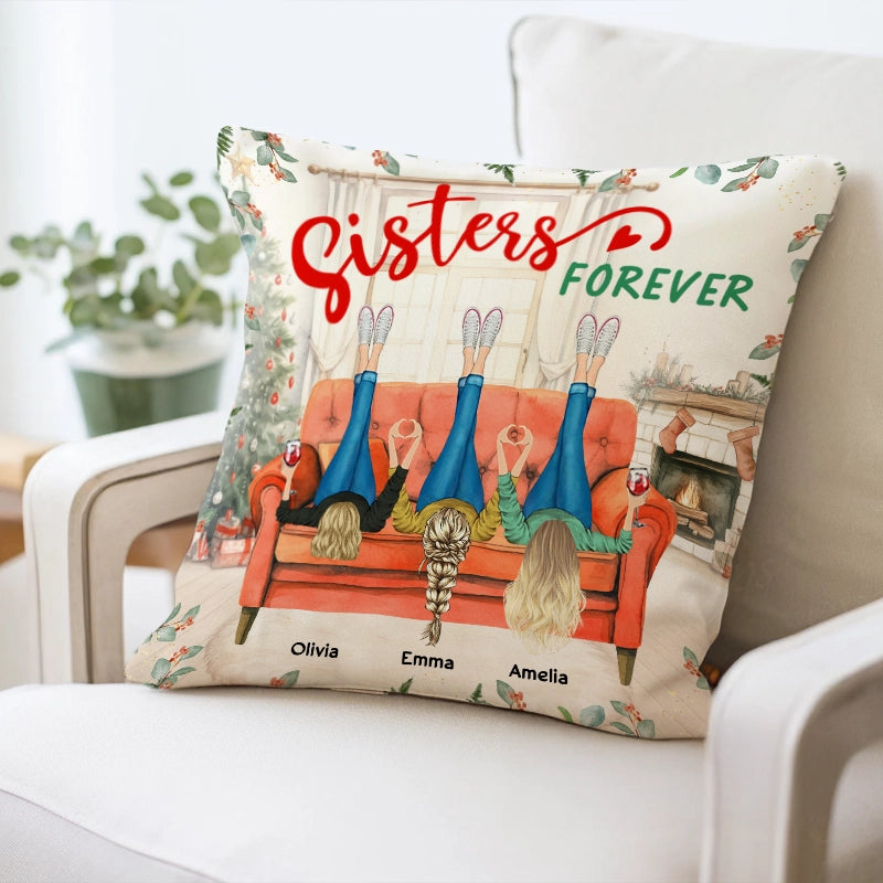 Besties Forever - Christmas Gift For Best Friends - Personalized Pillow