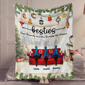 True Friends Are The Family We Choose - Christmas Gift For Besties - Personalized Blanket