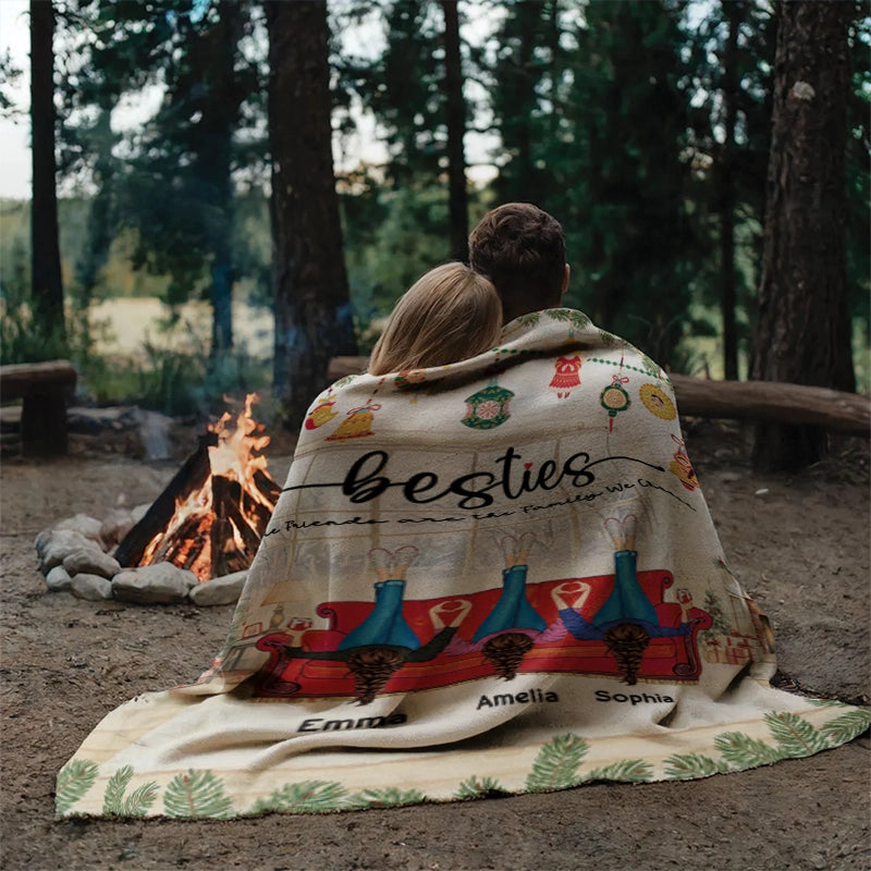 True Friends Are The Family We Choose - Christmas Gift For Besties - Personalized Blanket
