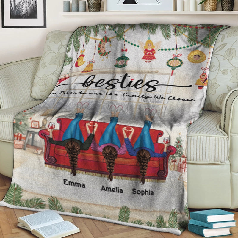 True Friends Are The Family We Choose - Christmas Gift For Besties - Personalized Blanket