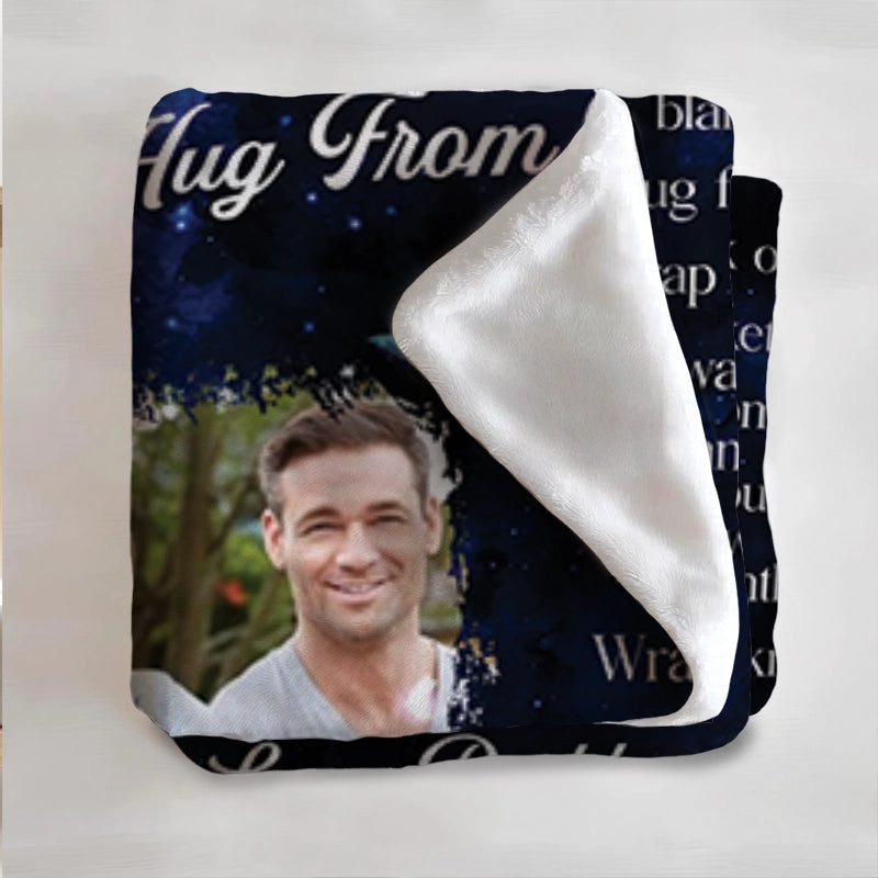 A Hug From Heaven - Custom Photo Memorial Gift - Personalized Blanket