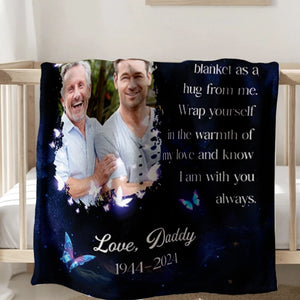 A Hug From Heaven - Custom Photo Memorial Gift - Personalized Blanket