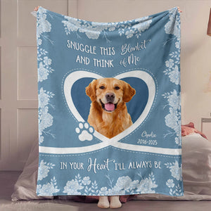 Snuggle This Blanket And Think Of Me  - Pet Memorial Chinoiserie Toile - Personalized Blanket