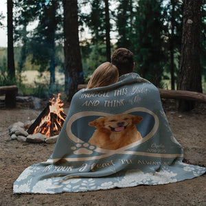 Snuggle This Blanket And Think Of Me  - Pet Memorial Chinoiserie Toile - Personalized Blanket