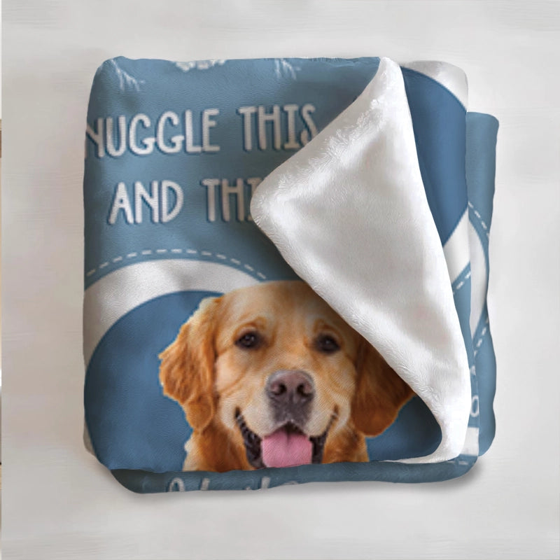 Snuggle This Blanket And Think Of Me  - Pet Memorial Chinoiserie Toile - Personalized Blanket