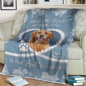 Snuggle This Blanket And Think Of Me  - Pet Memorial Chinoiserie Toile - Personalized Blanket