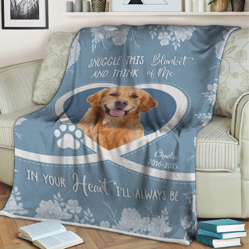 Snuggle This Blanket And Think Of Me  - Pet Memorial Chinoiserie Toile - Personalized Blanket