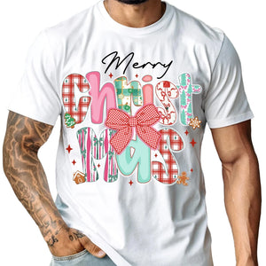 Merry Christmas - Christmas Bow Cute Holiday Gift - Personalized T-Shirt