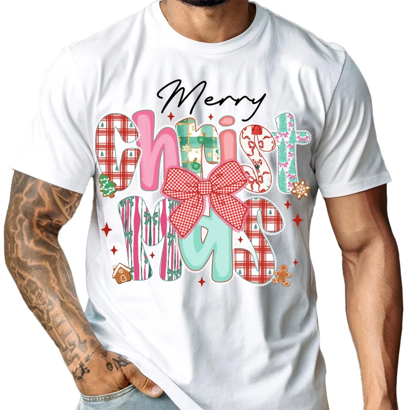 Merry Christmas - Christmas Bow Cute Holiday Gift - Personalized T-Shirt
