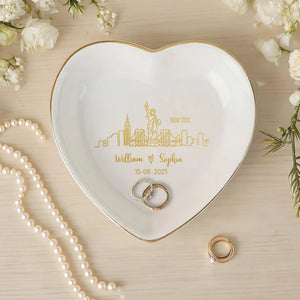 City Skyline - Couple Gift - Personalized Jewelry Dish