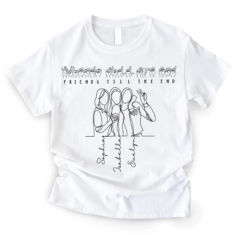 Besties American Sign Language - Gift For Best Friends - Personalized T-Shirt