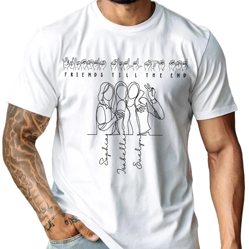 Besties American Sign Language - Gift For Best Friends - Personalized T-Shirt