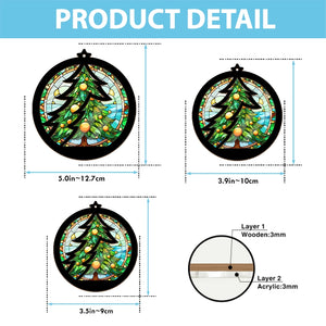 Besties Sitting Under The Christmas Tree - Christmas Gift For Besties - Personalized Suncatcher Ornament