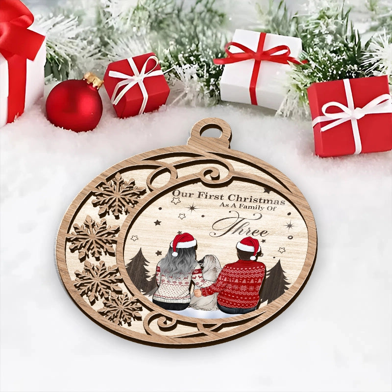 Our First Christmas As A Family - Family Christmas Gift - Personalized Suncatcher Ornament