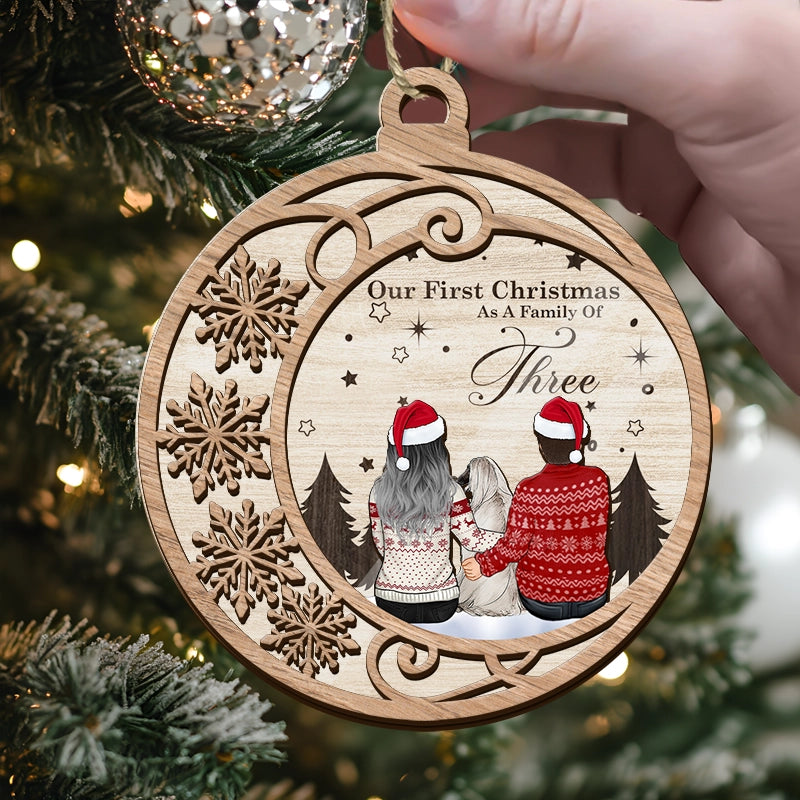 Our First Christmas As A Family - Family Christmas Gift - Personalized Suncatcher Ornament