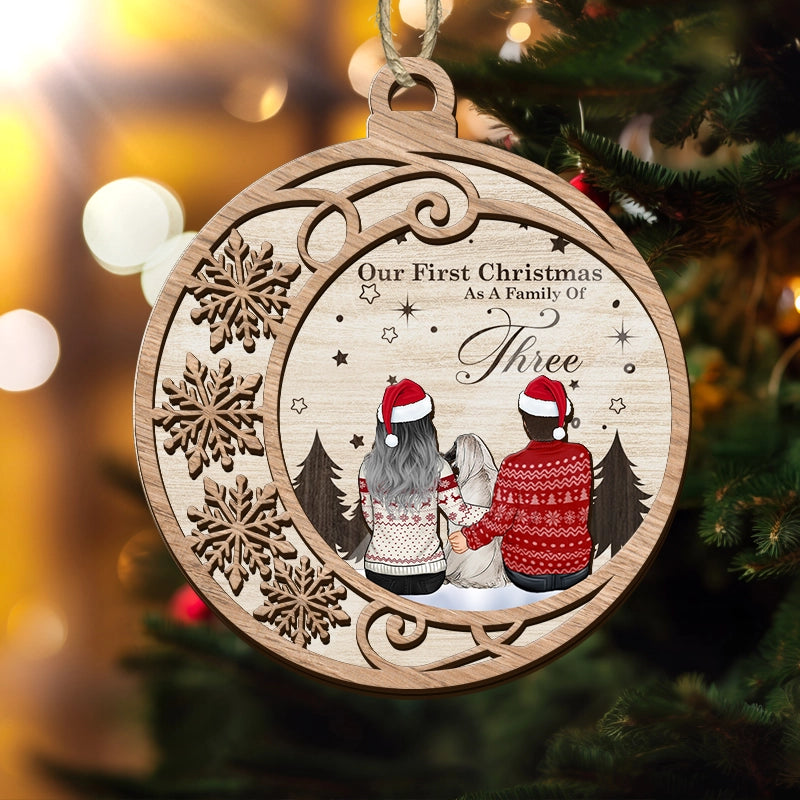 Our First Christmas As A Family - Family Christmas Gift - Personalized Suncatcher Ornament