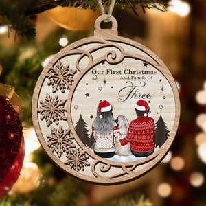 Our First Christmas As A Family - Family Christmas Gift - Personalized Suncatcher Ornament