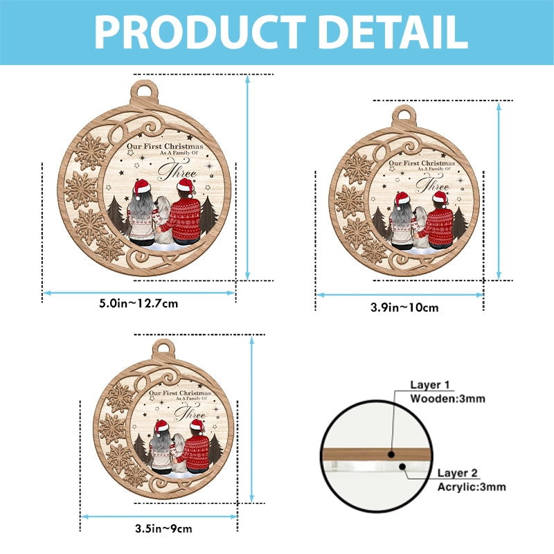 Our First Christmas As A Family - Family Christmas Gift - Personalized Suncatcher Ornament