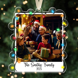 Family Custom Photo - Christmas Light - Personalized Acrylic Ornament