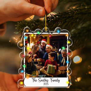 Family Custom Photo - Christmas Light - Personalized Acrylic Ornament