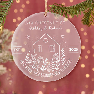 New Home, New Beginning - Gift For Couples - Personalized Frosted Acrylic Ornament