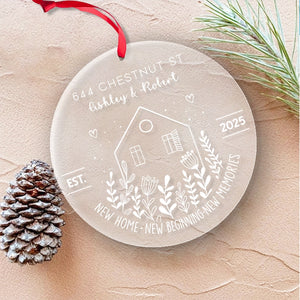 New Home, New Beginning - Gift For Couples - Personalized Frosted Acrylic Ornament