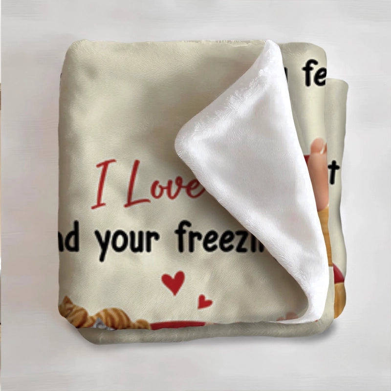 Funny Family Freezing Feet - Gift For Couples, Family - Personalized Blanket