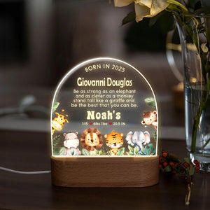 Animal Baby Birth Stats - Personalized LED Light