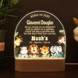 Animal Baby Birth Stats - Personalized LED Light