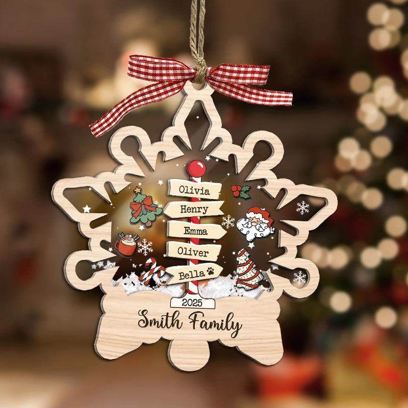Family Christmas - Custom Xmas Christmas Gift For Family Members - Personalized 3-Layered Shaker Ornament