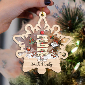 Family Christmas - Custom Xmas Christmas Gift For Family Members - Personalized 3-Layered Shaker Ornament