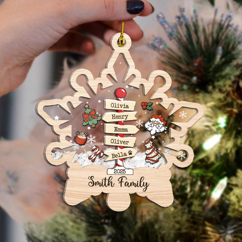 Family Christmas - Custom Xmas Christmas Gift For Family Members - Personalized 3-Layered Shaker Ornament