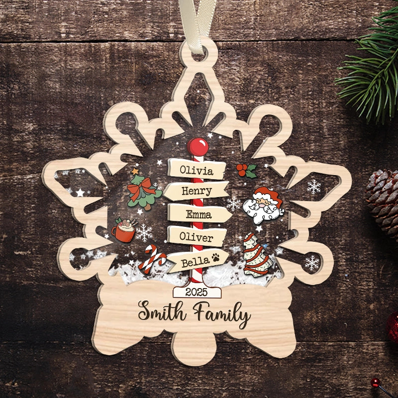Family Christmas - Custom Xmas Christmas Gift For Family Members - Personalized 3-Layered Shaker Ornament