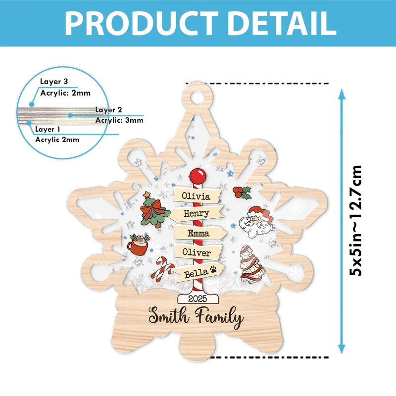 Family Christmas - Custom Xmas Christmas Gift For Family Members - Personalized 3-Layered Shaker Ornament