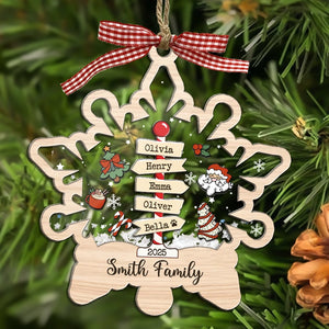 Family Christmas - Custom Xmas Christmas Gift For Family Members - Personalized 3-Layered Shaker Ornament