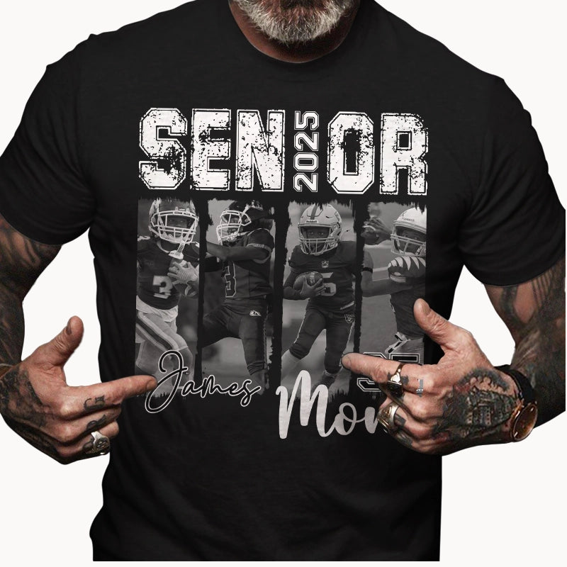 Senior Football Mom - Football Mom, Grandma Gift - Personalized T-Shirt