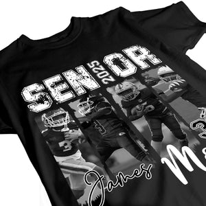 Senior Football Mom - Football Mom, Grandma Gift - Personalized T-Shirt