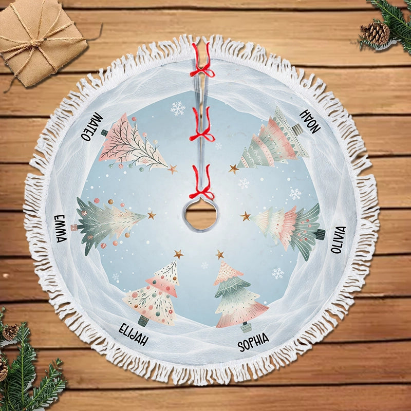 Christmas Tree Family - Custom Christmas Decor - Personalized Christmas Tree Skirt