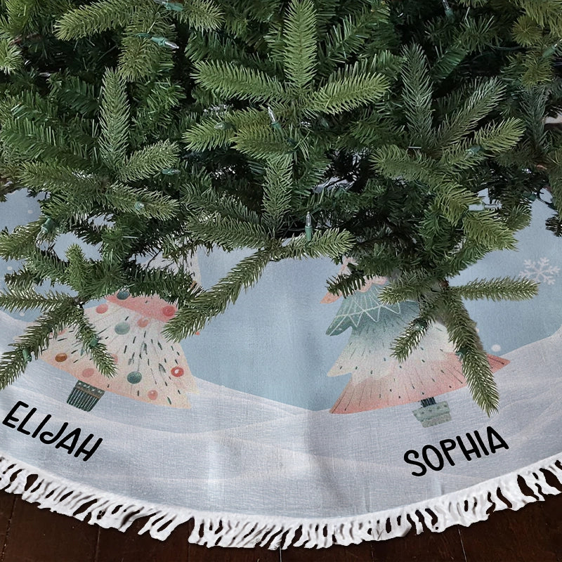 Christmas Tree Family - Custom Christmas Decor - Personalized Christmas Tree Skirt
